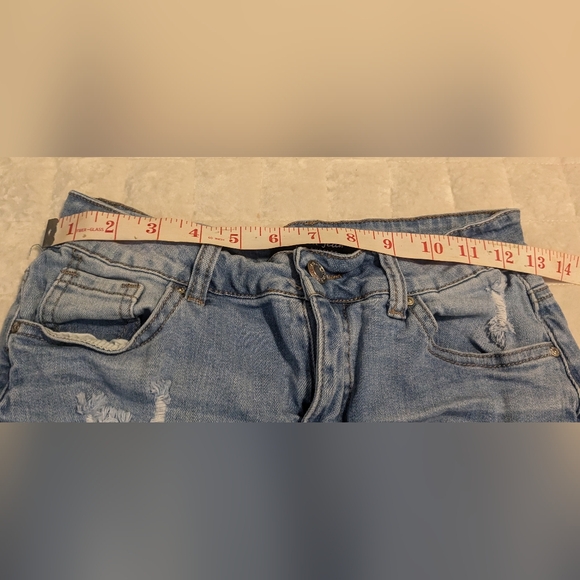 Wax Jean Denim distressed mini skirt Small - Picture 6 of 7